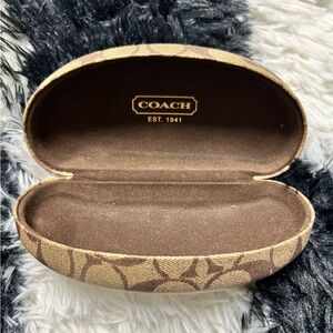 Coach Tan and Brown Glasses Case